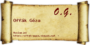 Offák Géza névjegykártya